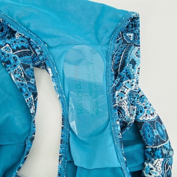 - Sea Level Bikini Bottoms Womens Size 14 Blue High Waisted New - Picture 6 of 8